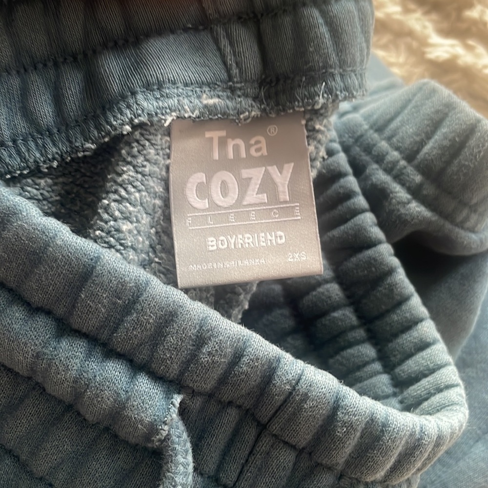 TNA COZY BOYFRIEND 2XS SWEATPANTS IN GREEN